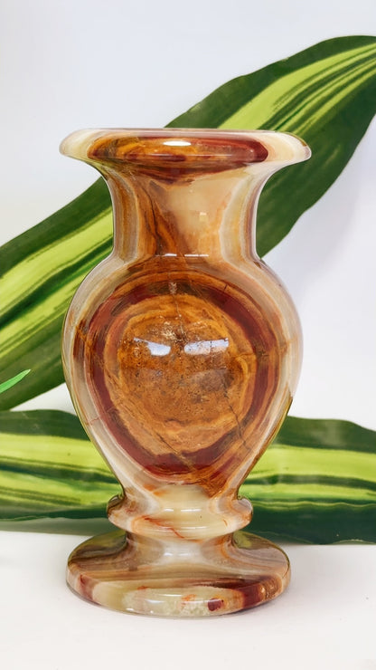 Green Banded Onyx Vase 468g