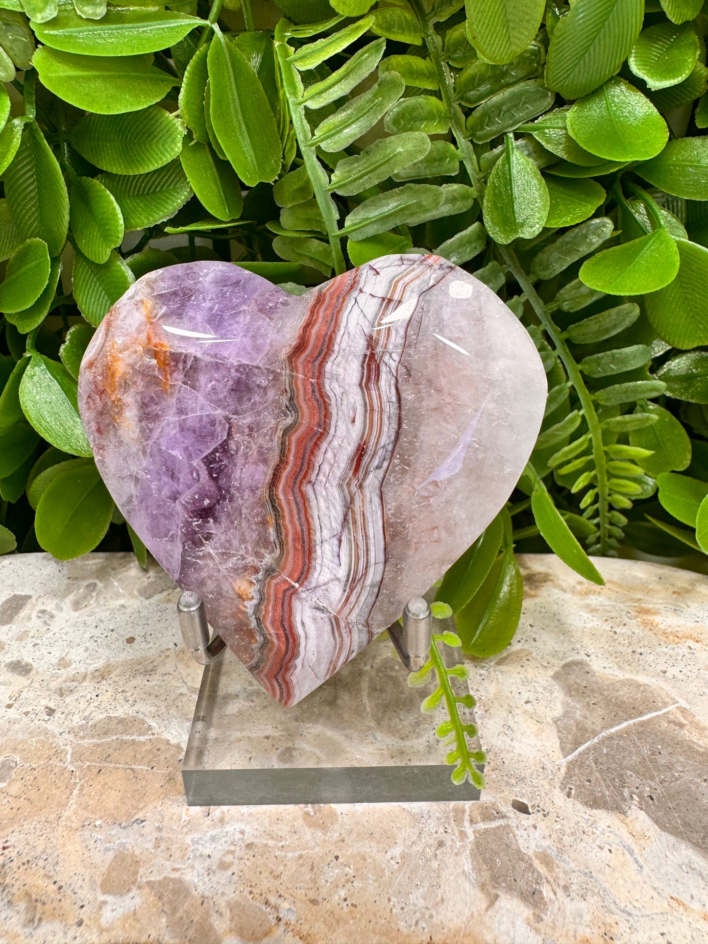 Amethyst With Mexican Agate Heart 146g