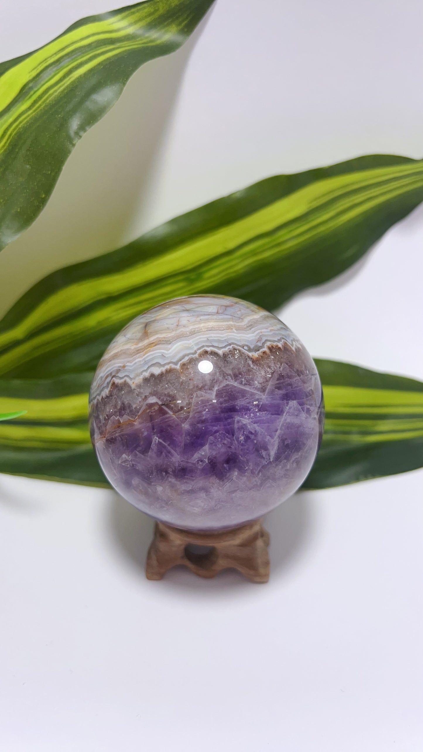 Amethyst and Mexican Agate Sphere 452g