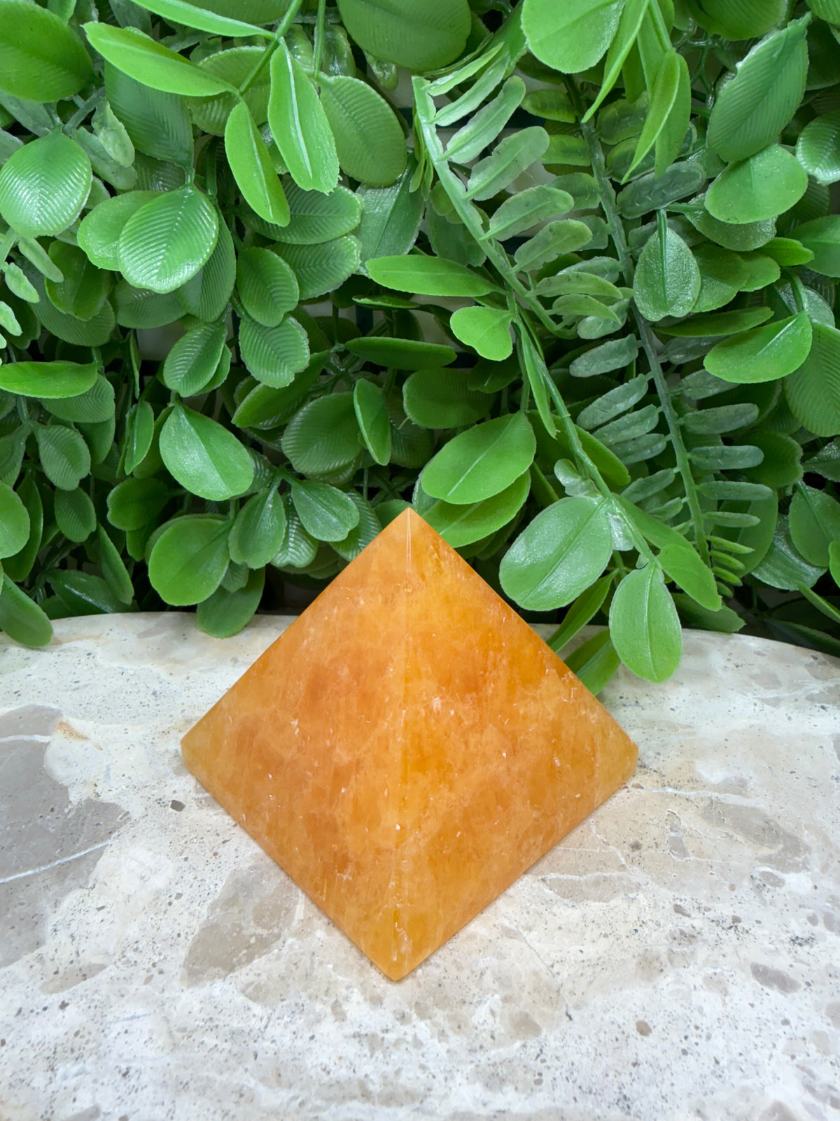 Crystallised Orange Calcite Pyramid | Energy • Joy • Creativity