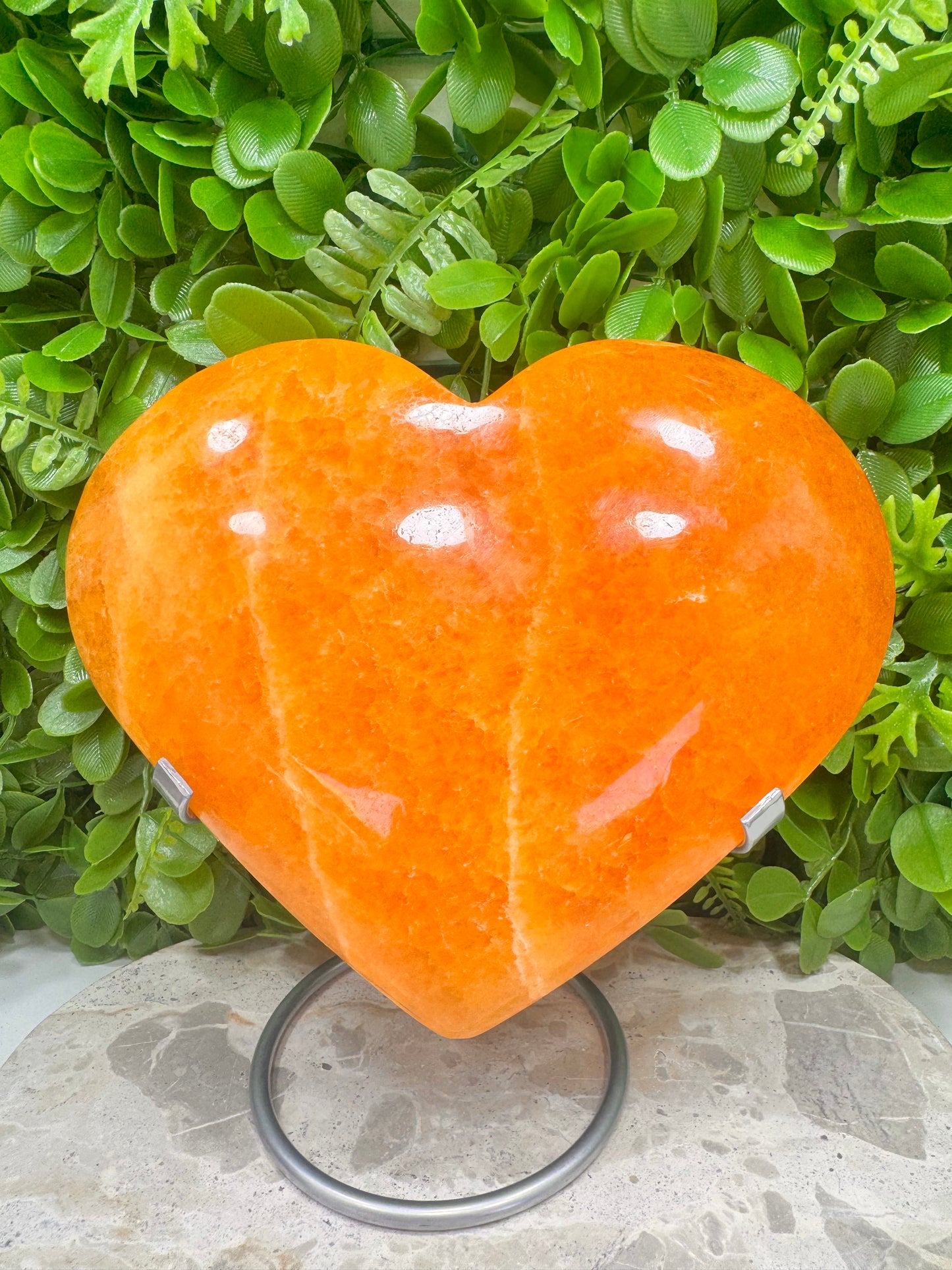 Crystalized Orange Calcite Heart 2060g