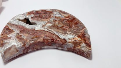 Mexican Agate Moon with Stand 730g
