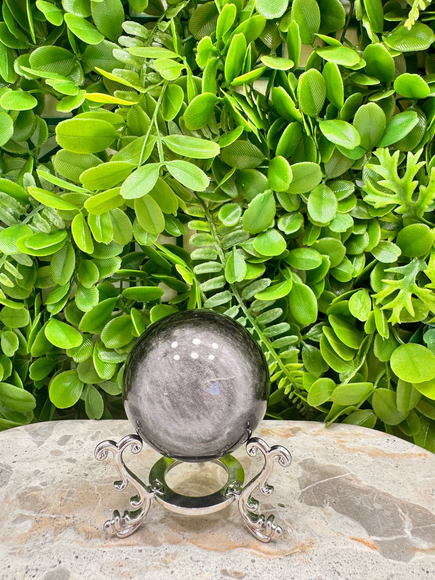 Silver Obsidian Sphere 234g