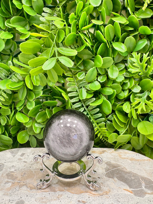 Silver Obsidian Sphere 234g
