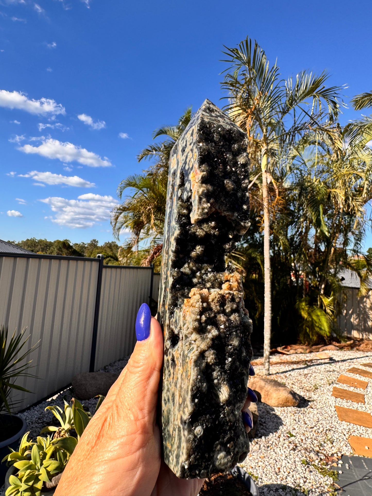 Bubble Ocean Jasper Druzy Tower Freeform 930g