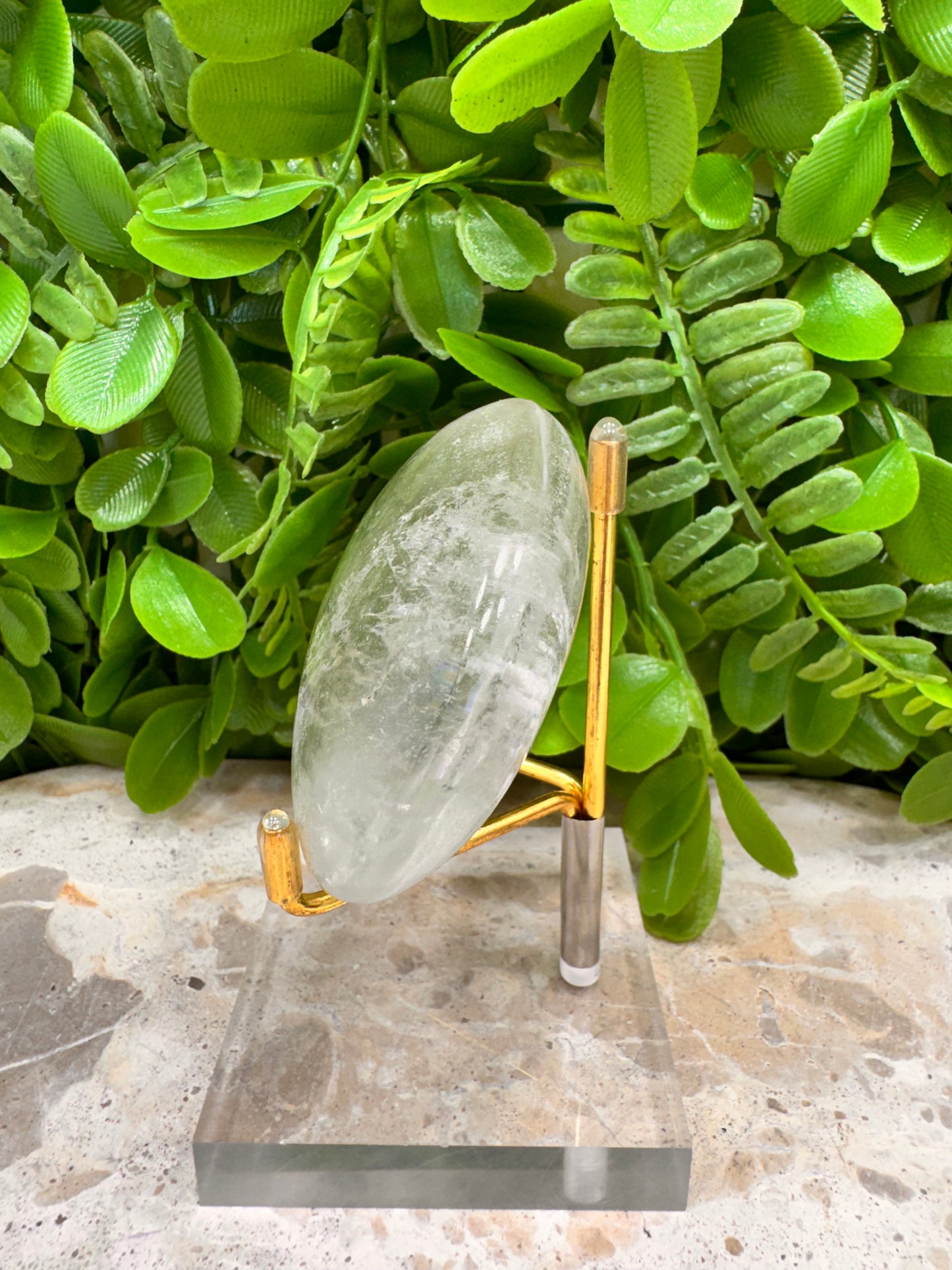 Clear Quartz Palm stone 194g