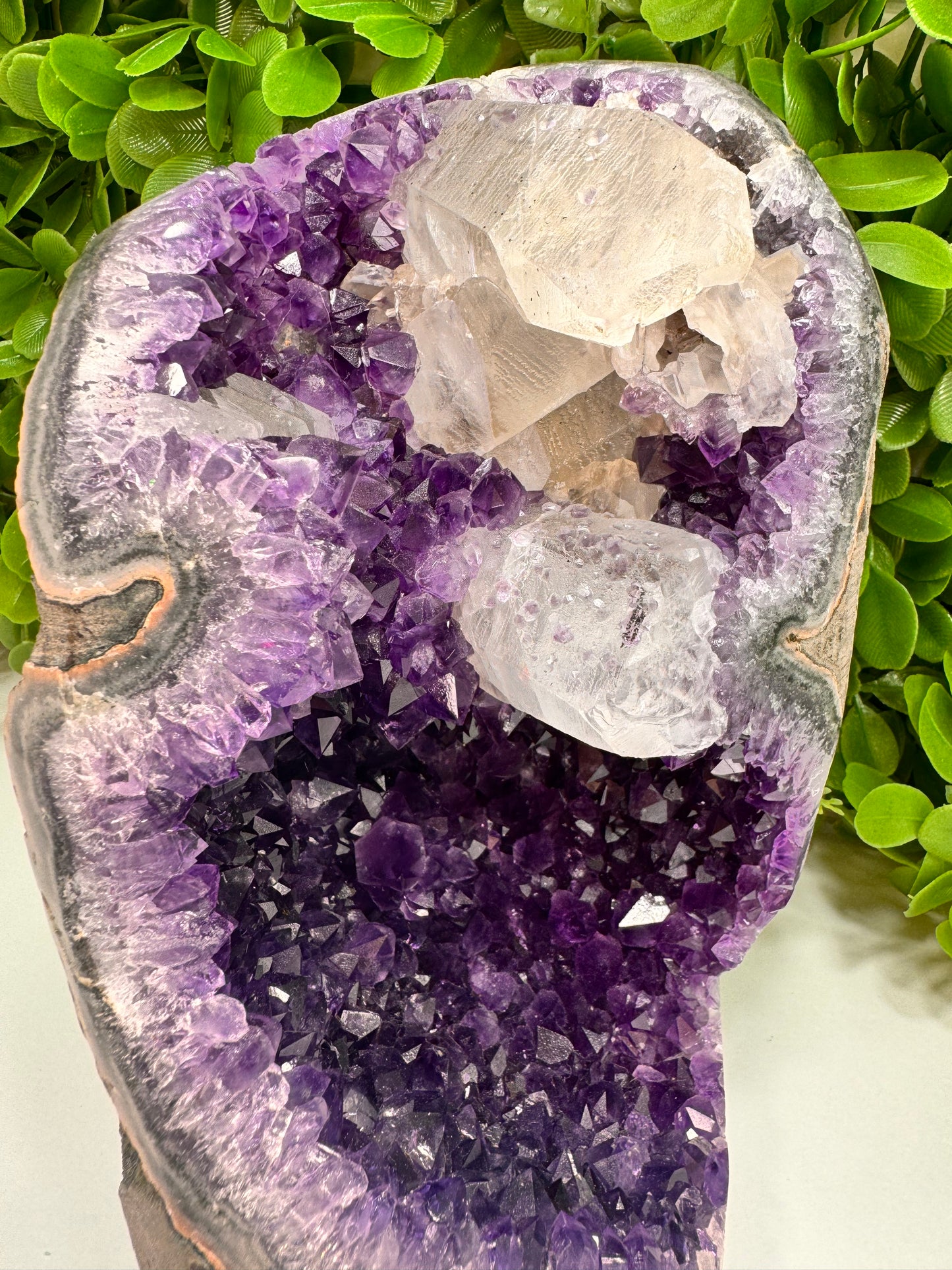 Amethyst Freeform With Calcite 3004g