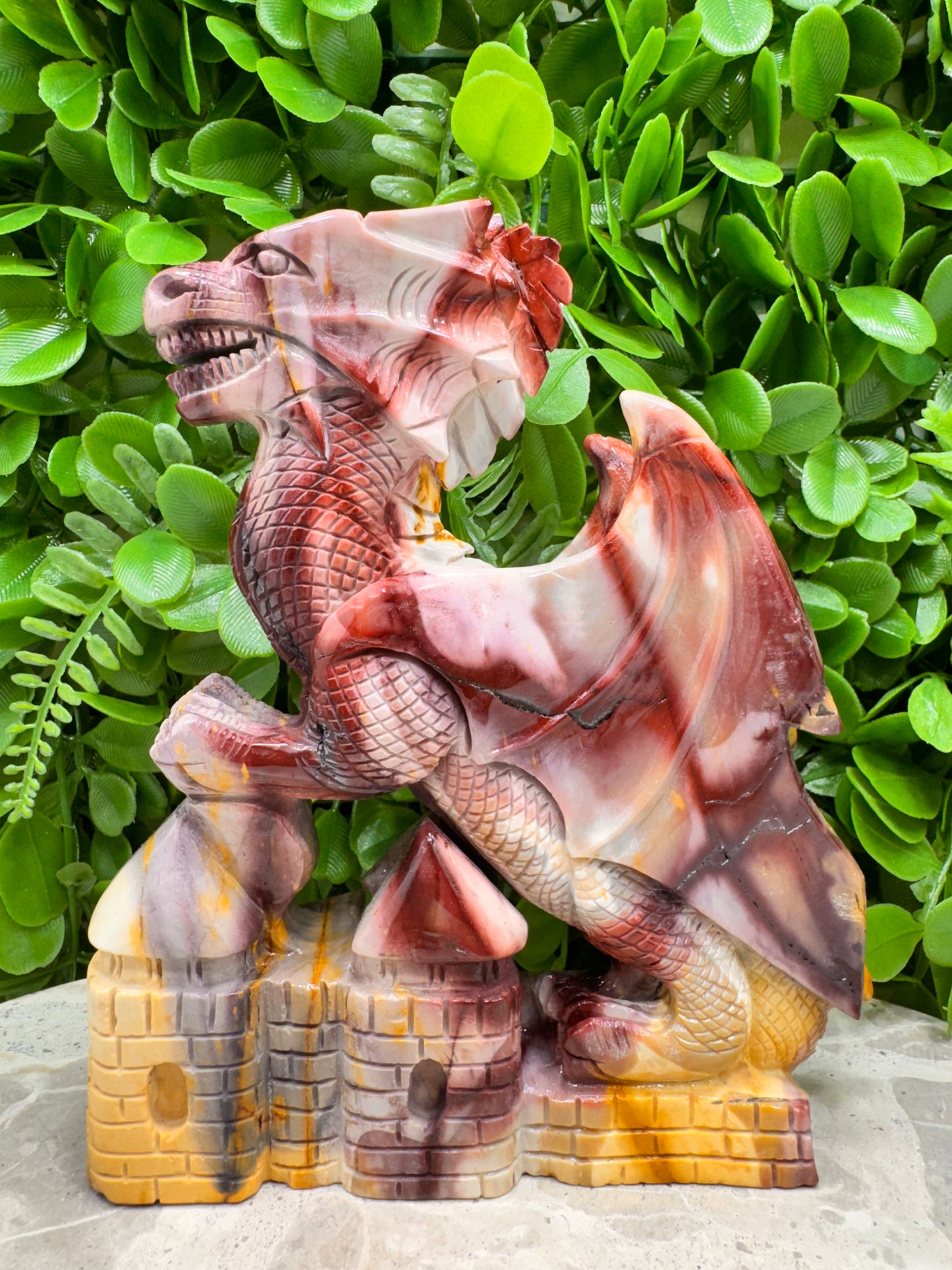 Mookaite Jasper Dragon  On Castle 762g