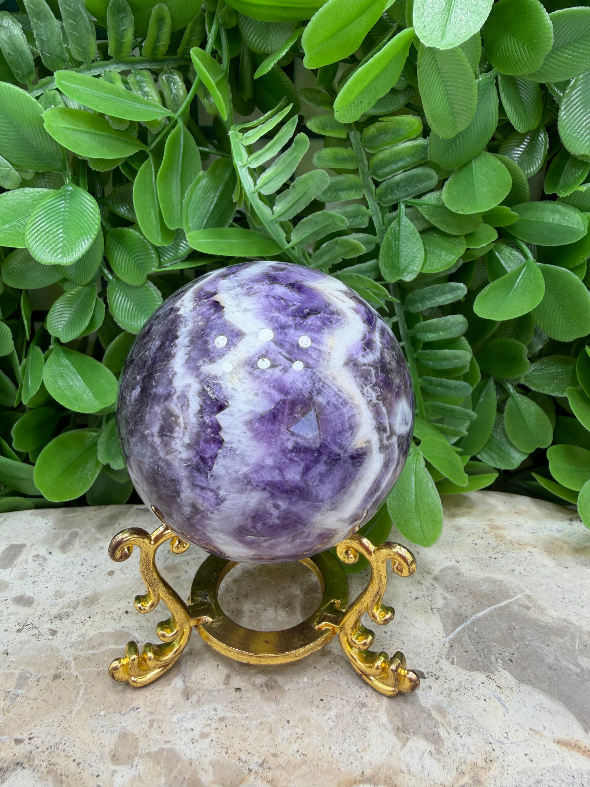 Chevron Amethyst Sphere 338g