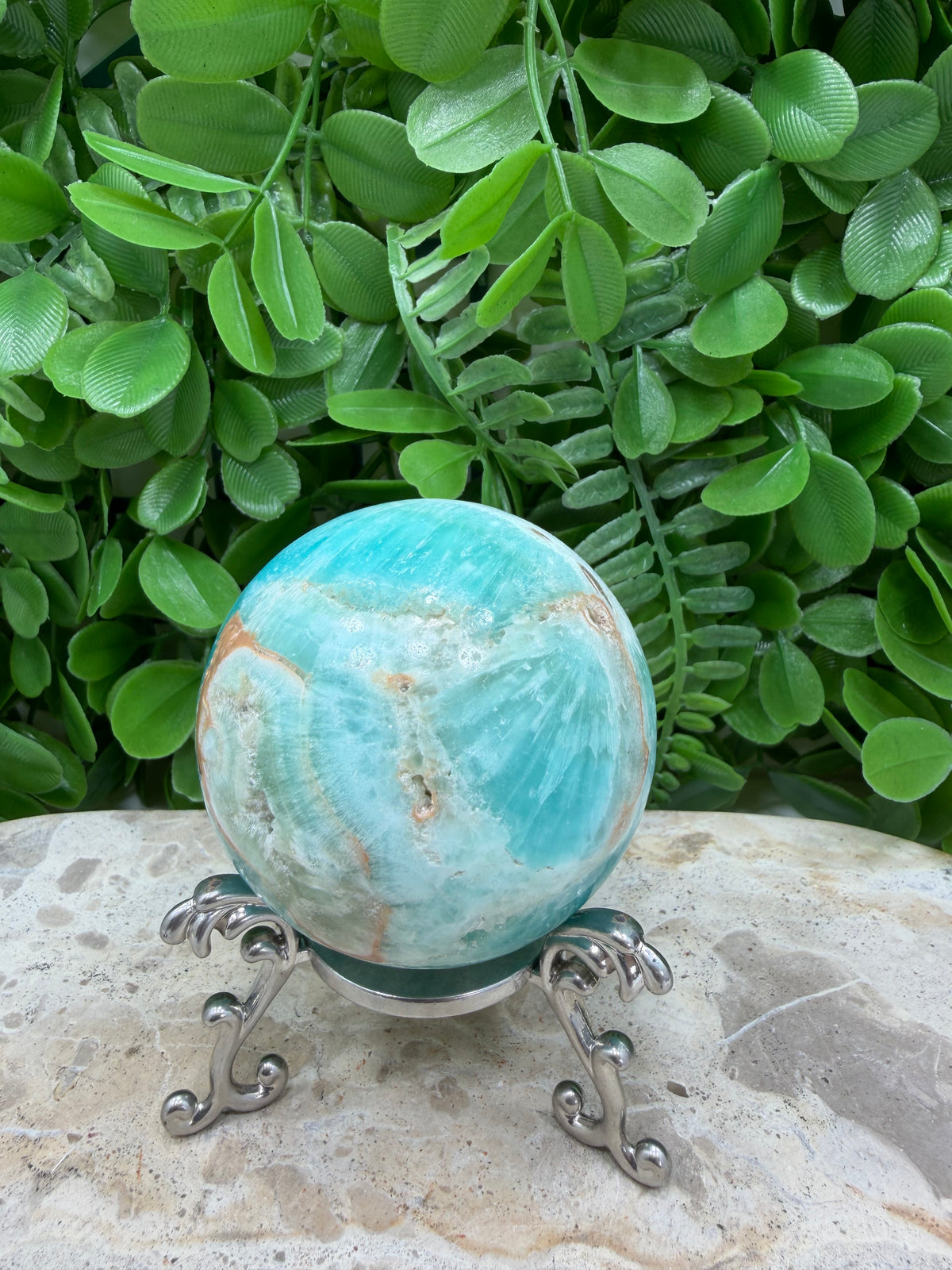 Blue Smithsonite Sphere | Calm • Compassion • Emotional Healing