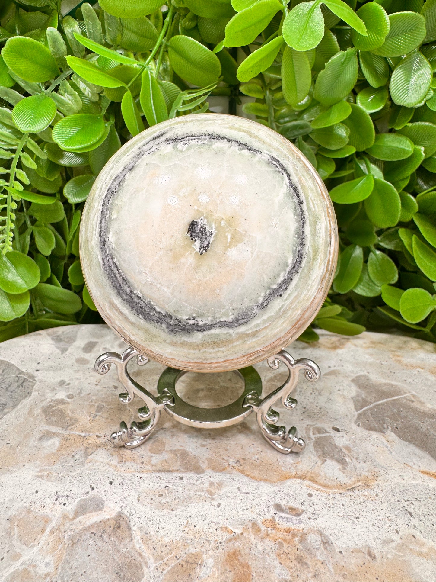 Emerald Kiwi Calcite Sphere 768g