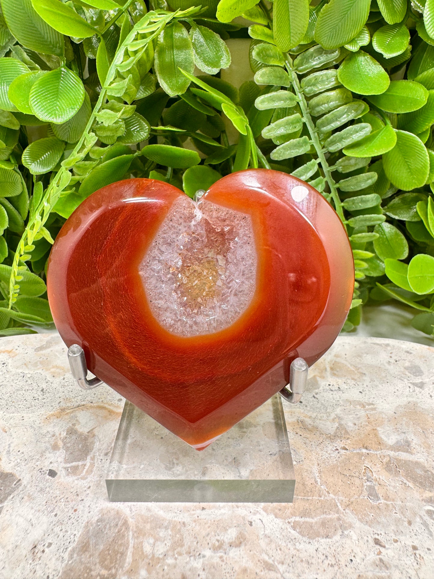 Carnelian Druzy Heart 116g