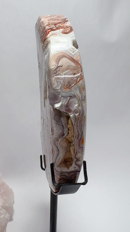 Mexican Agate Moon with Stand 730g