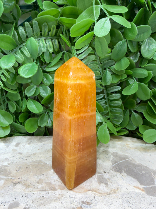 Crystallised Orange Calcite Tower | Energy • Joy • Creativity