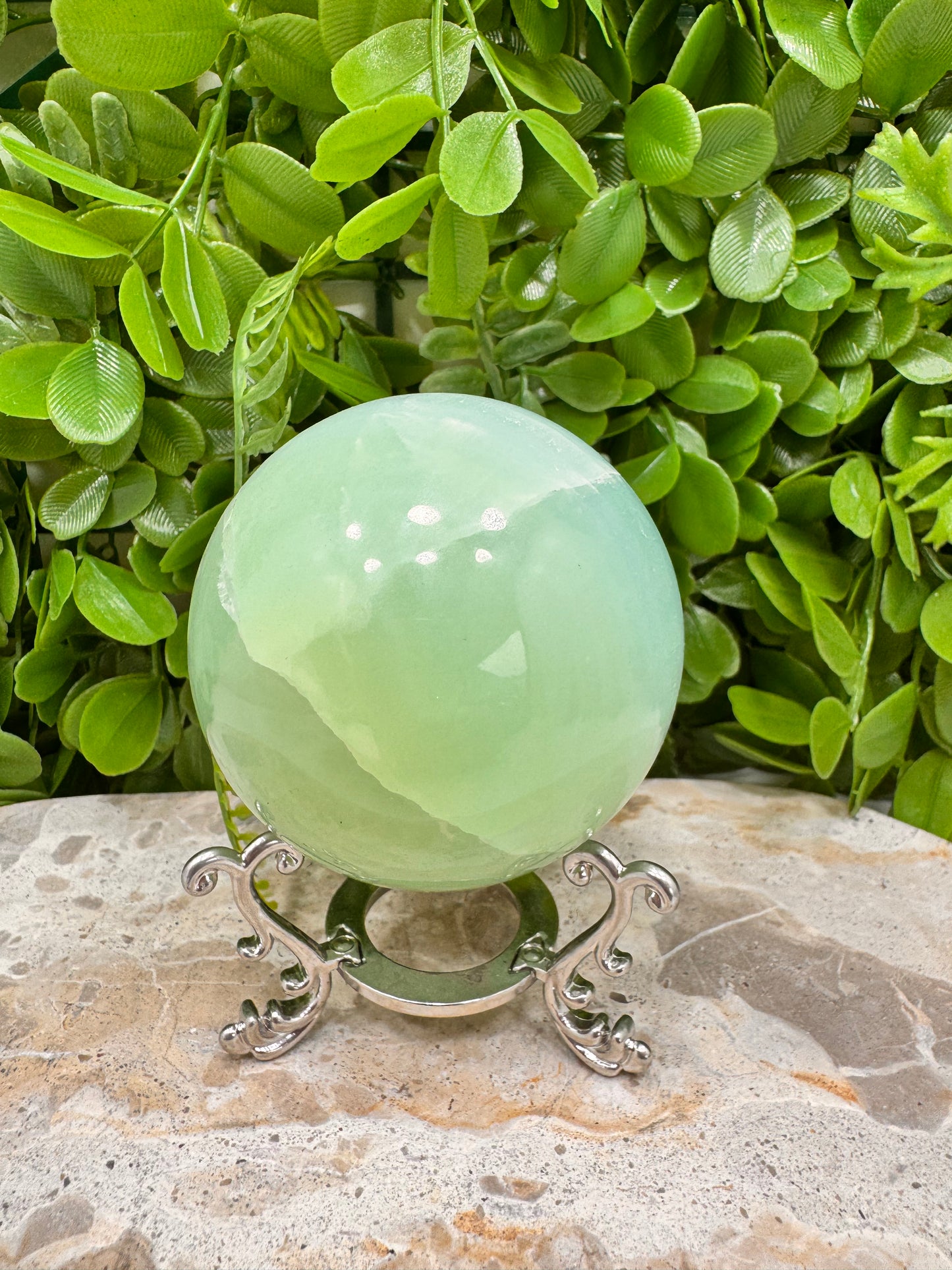 Pistachio Calcite Sphere 566g