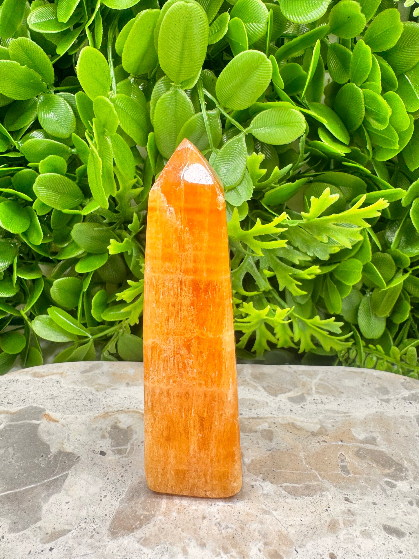 Crystalised Orange Calcite Tower 210g