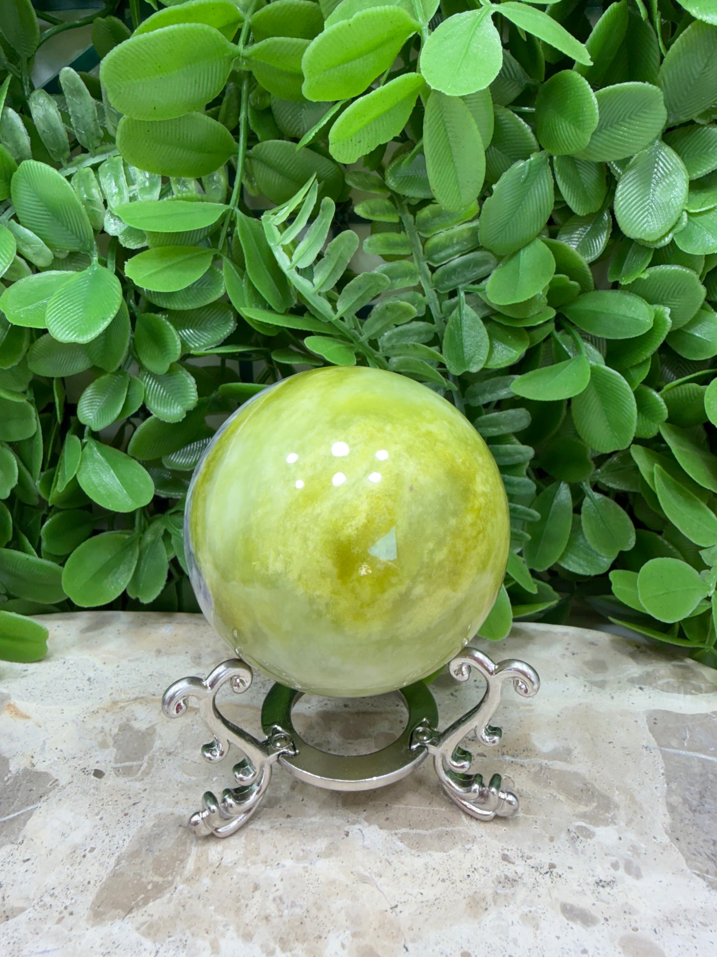 Flower Jade Sphere 370g