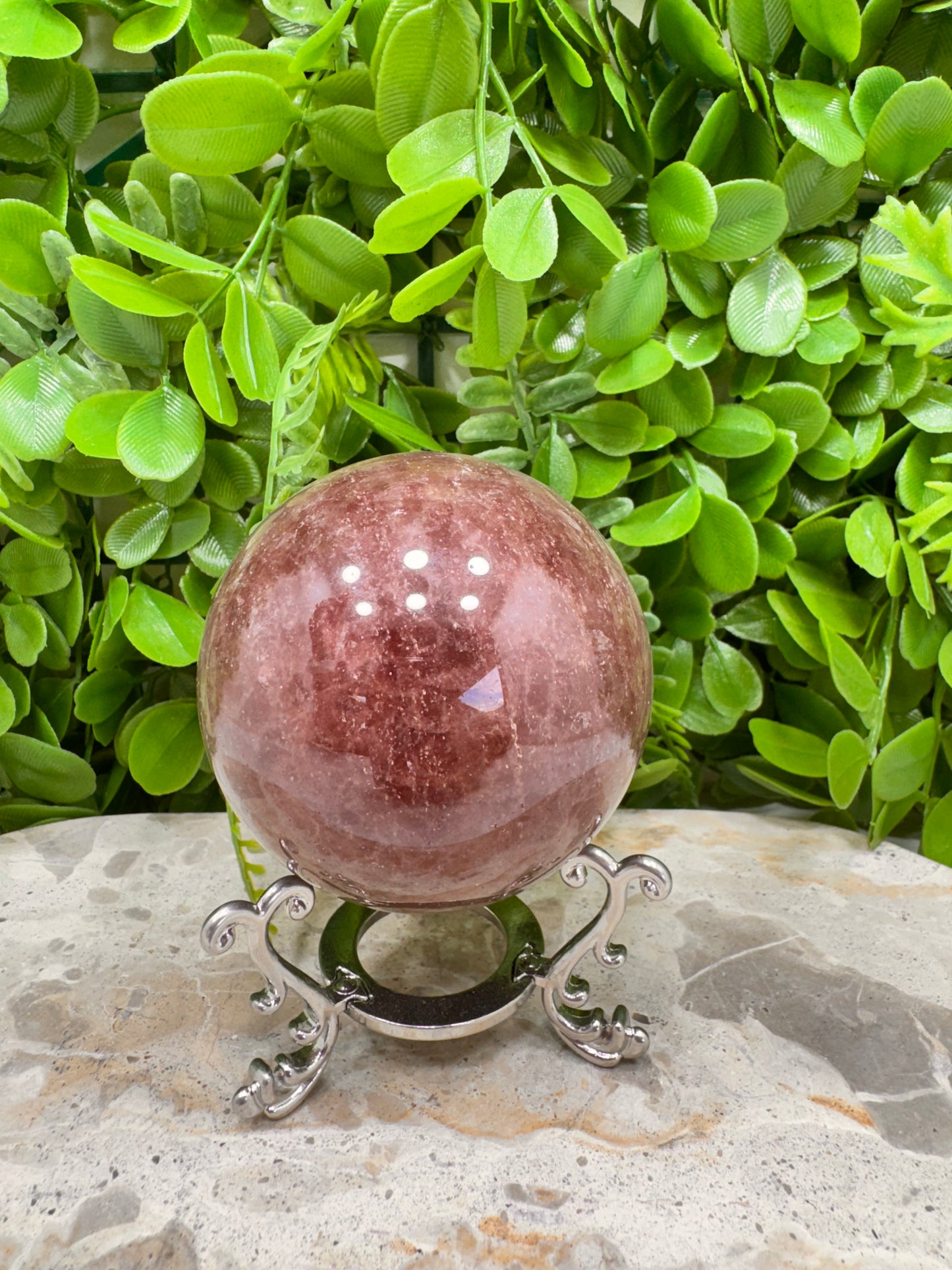 Strawberry Quartz Sphere 486g