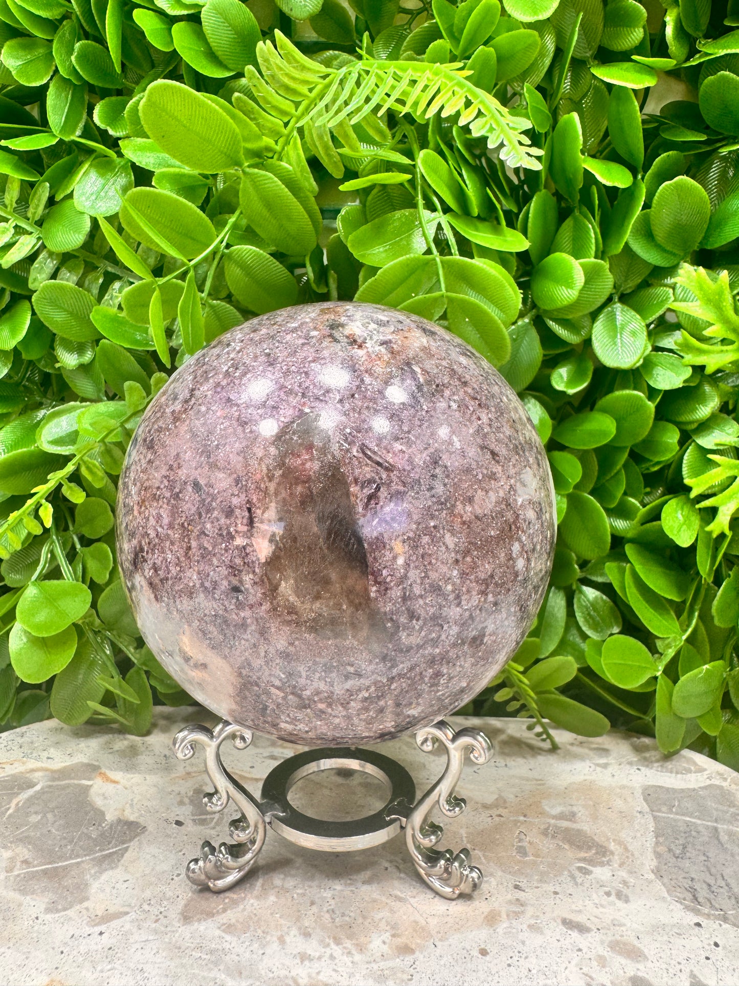 Lepidolite Unicorn Sphere 1294g