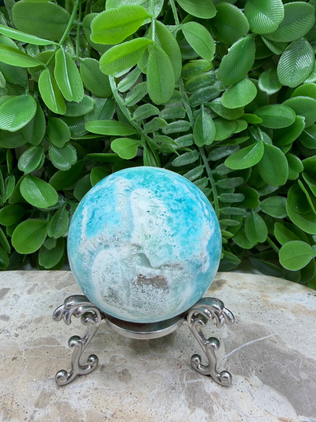Blue Smithsonite Sphere | Calm • Compassion • Emotional Healing