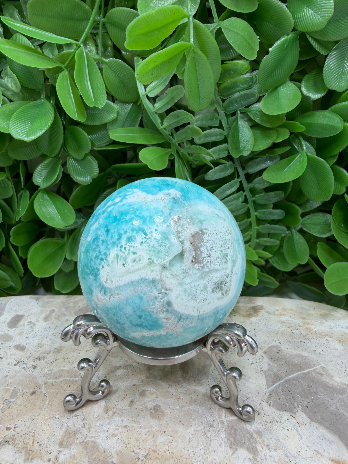 Blue Smithsonite Sphere | Calm • Compassion • Emotional Healing