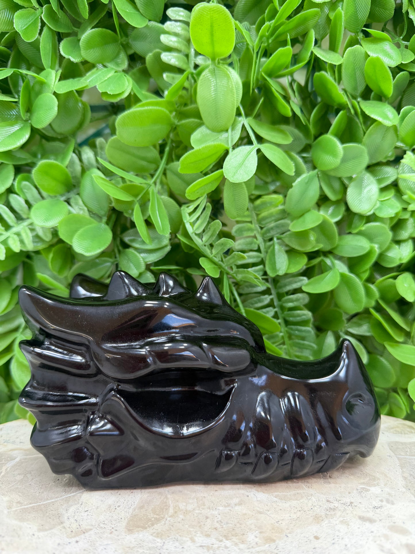 Black Obsidian Dragon Skull 1064g