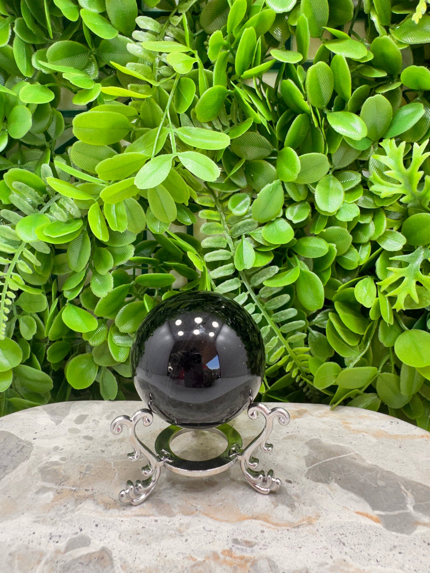 Silver Obsidian Sphere 234g