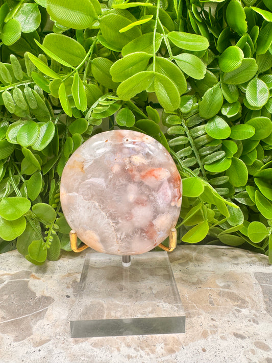 Flower Agate Palm Stone 222g