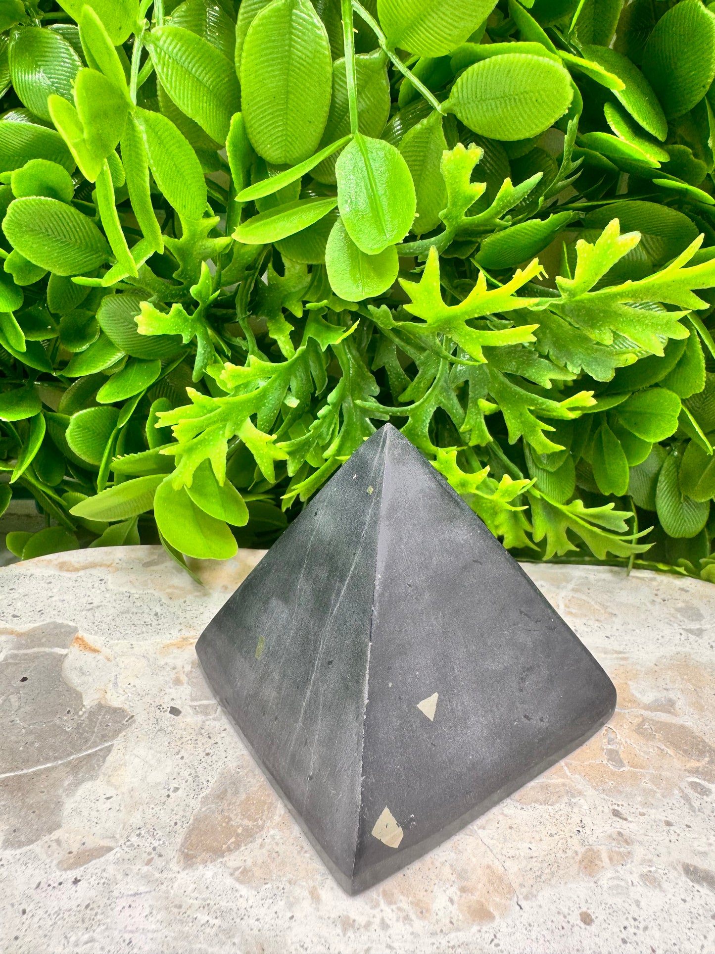 Black Jade with Pyrite Pyramid 326g