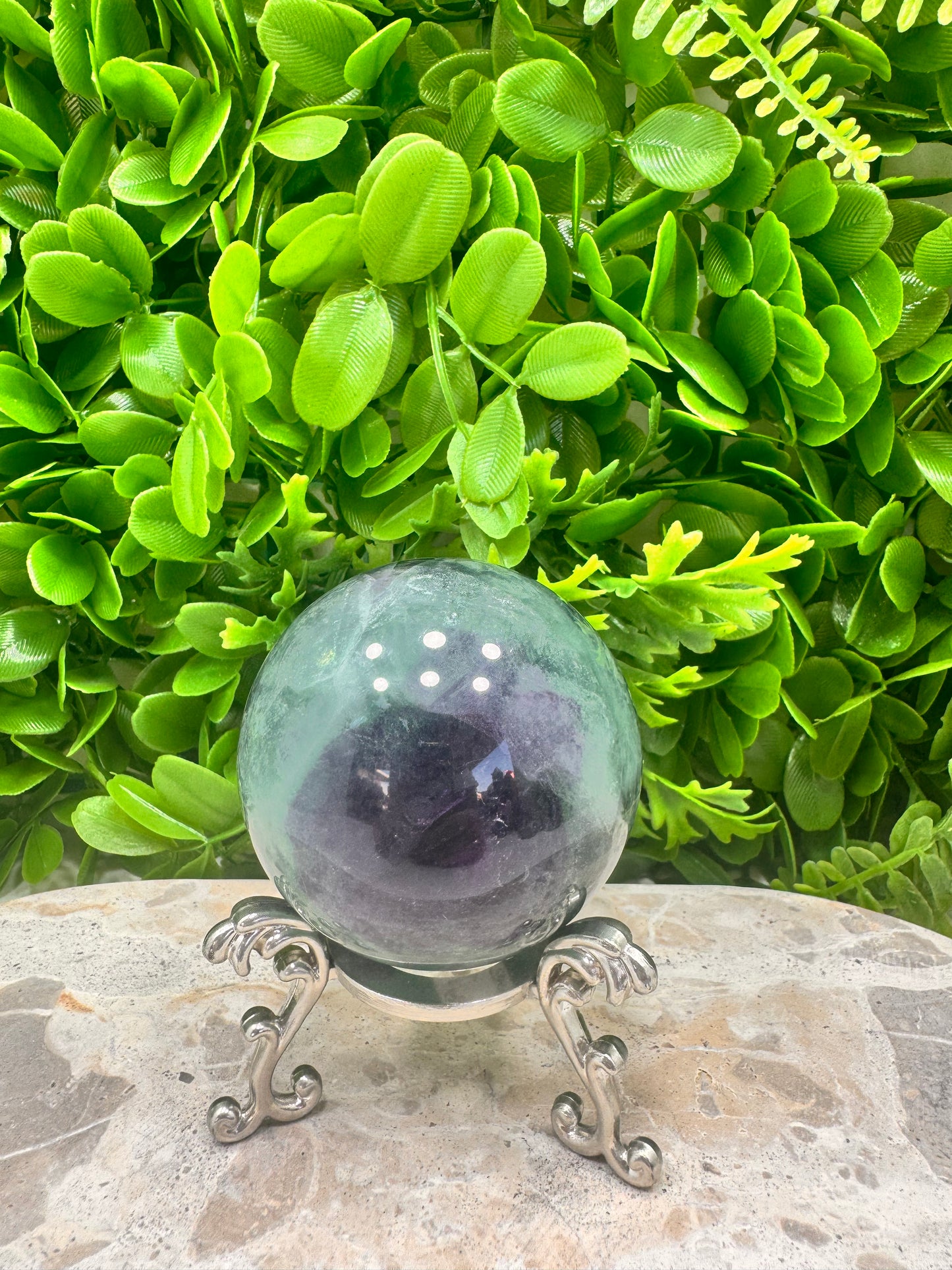 Purple and Blue Fluorite Sphere 442g