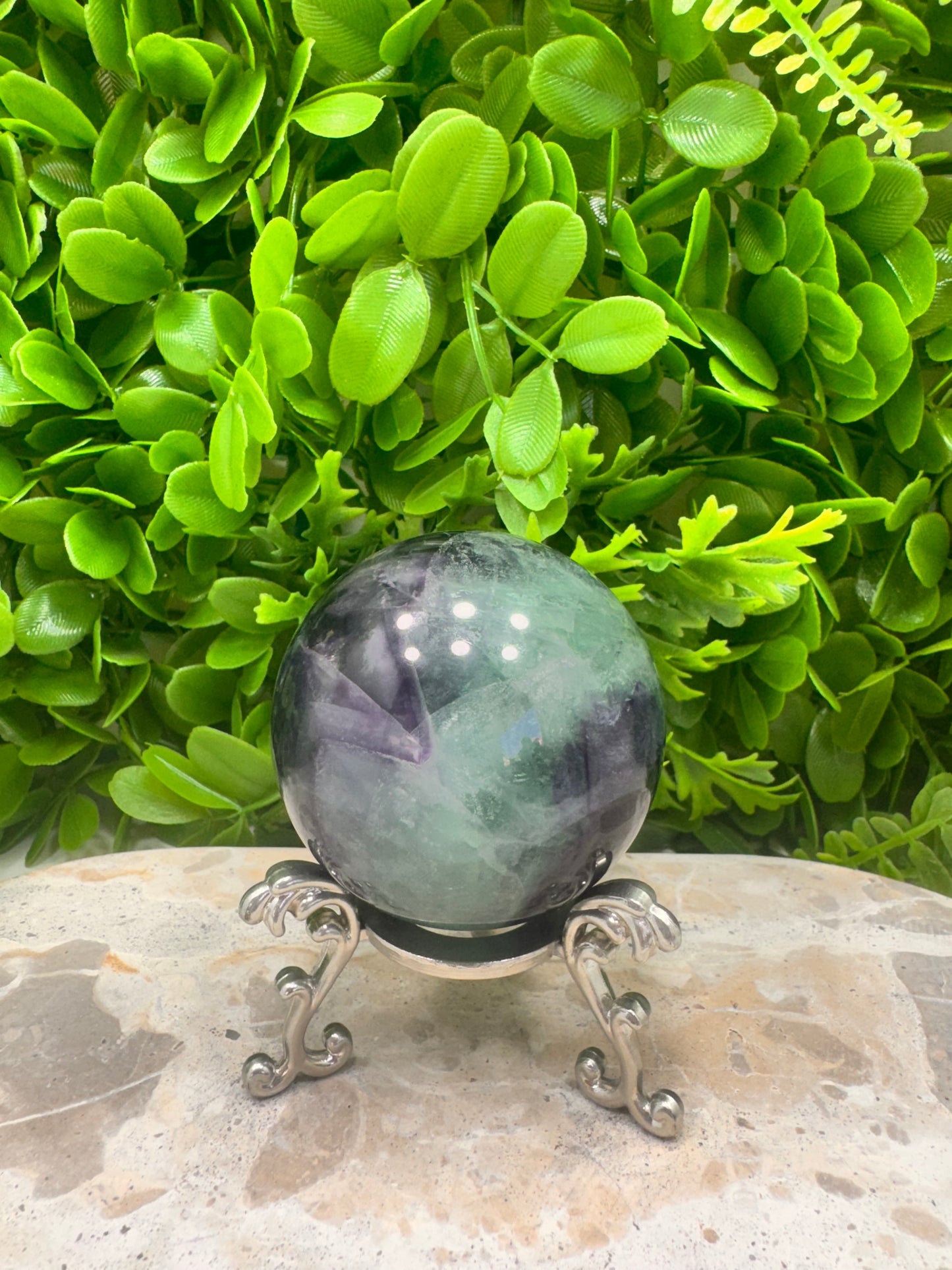 Purple and Blue Fluorite Sphere 442g
