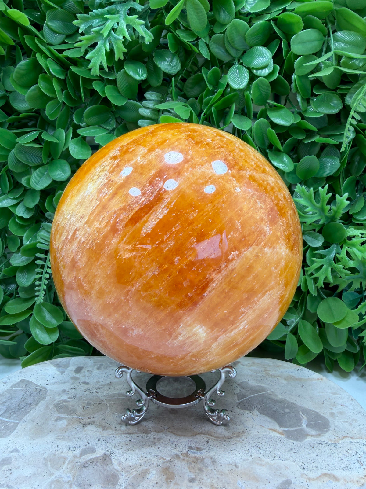 Crystallised Orange Calcite Sphere 4340g | Energy • Joy • Creativity