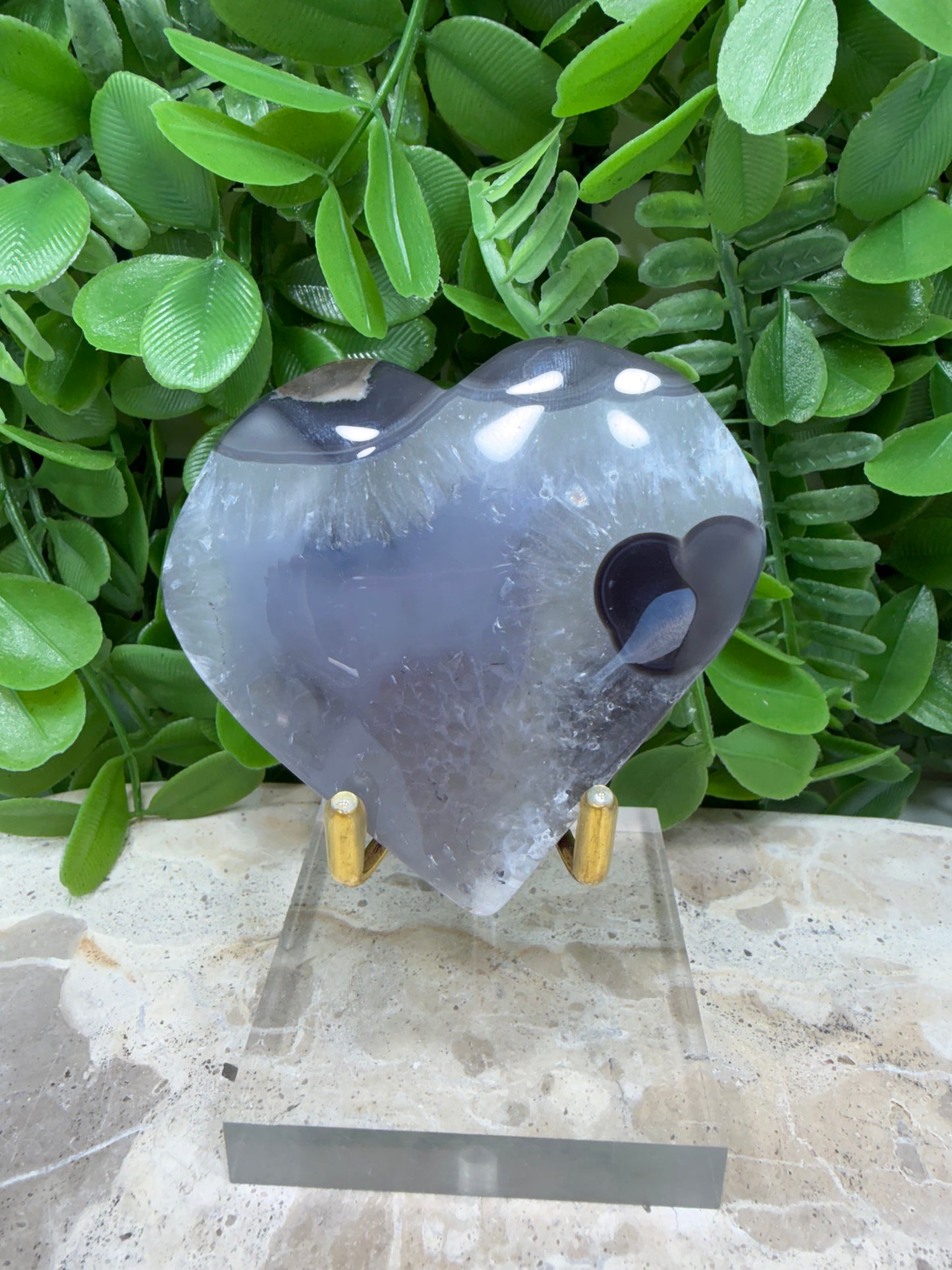 Volcanic Agate Heart 168g