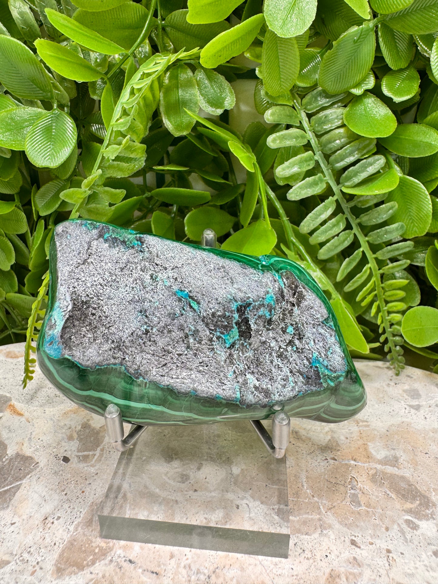 Malachite with Chryscolla Freeform 238g
