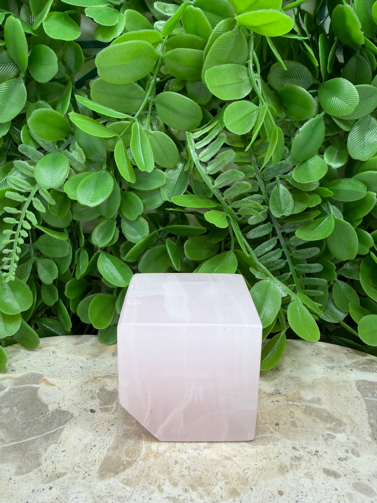 Pink Mangano Cube | Love • Compassion • Calm