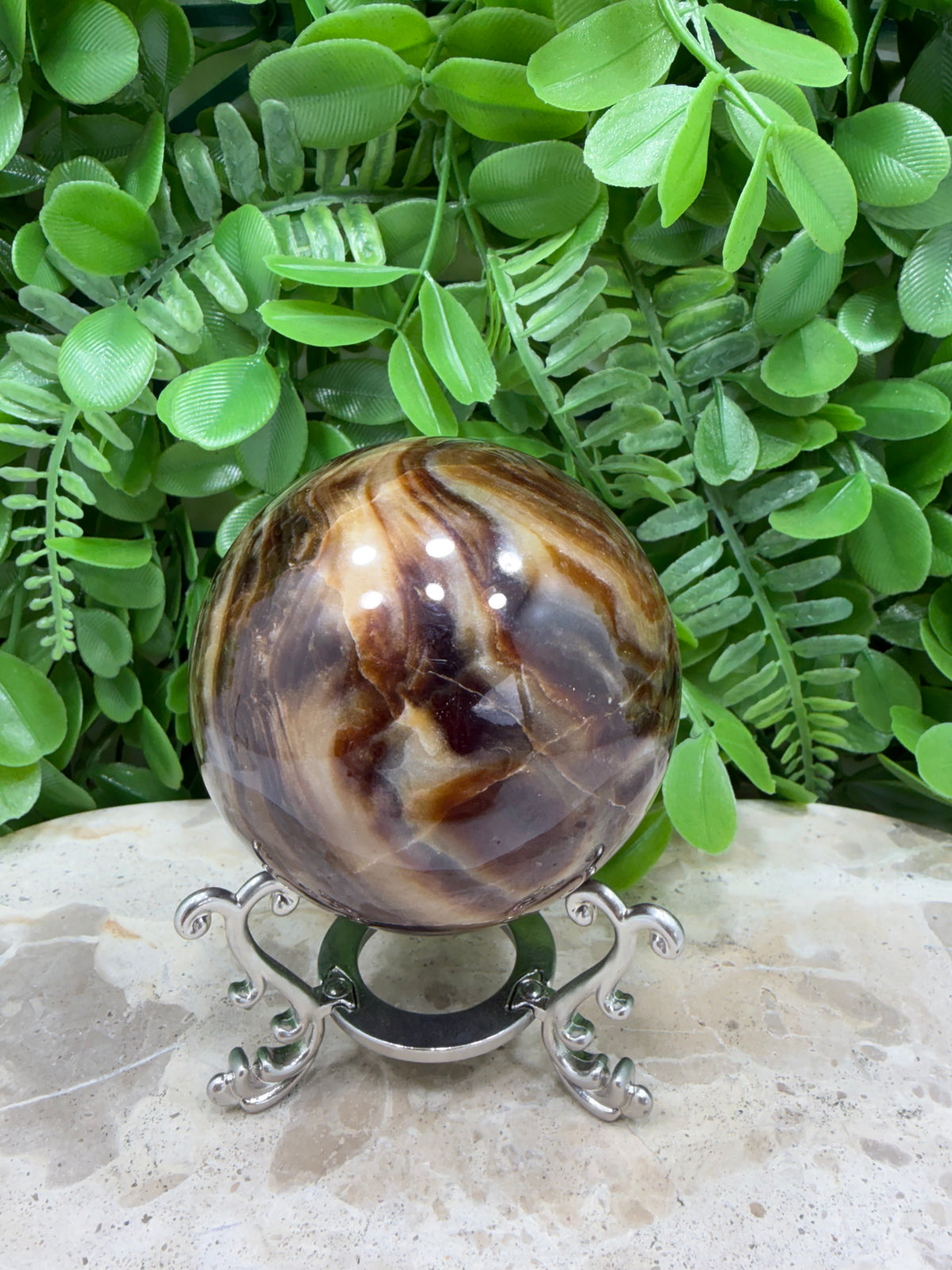 Chocolate Calcite Sphere | Grounding • Emotional Balance • Inner Strength