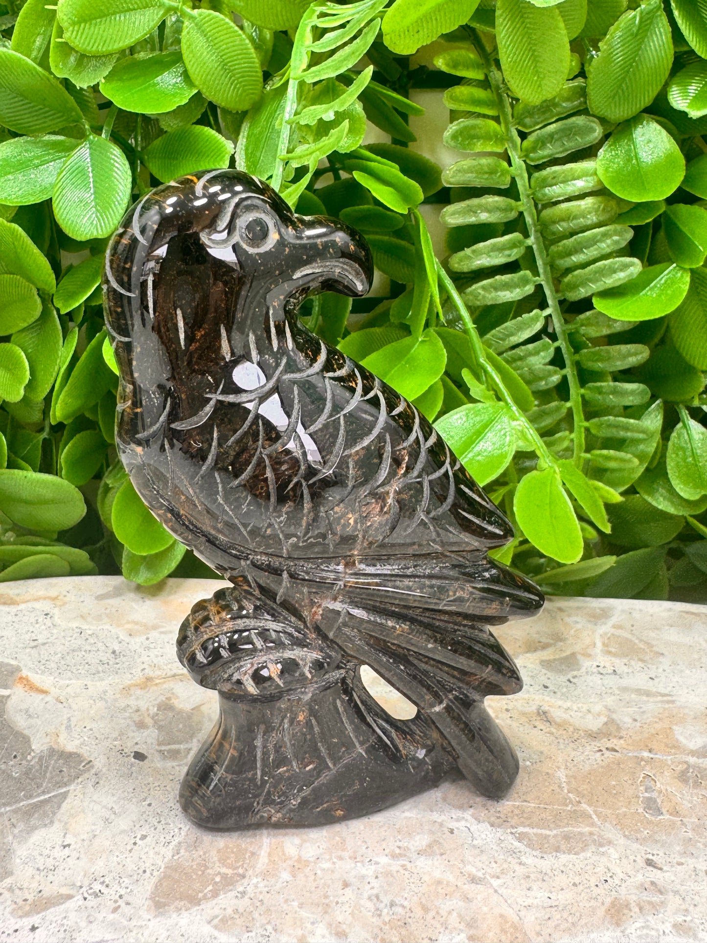 Yellow/Blue Tigers Eye Bird 188g