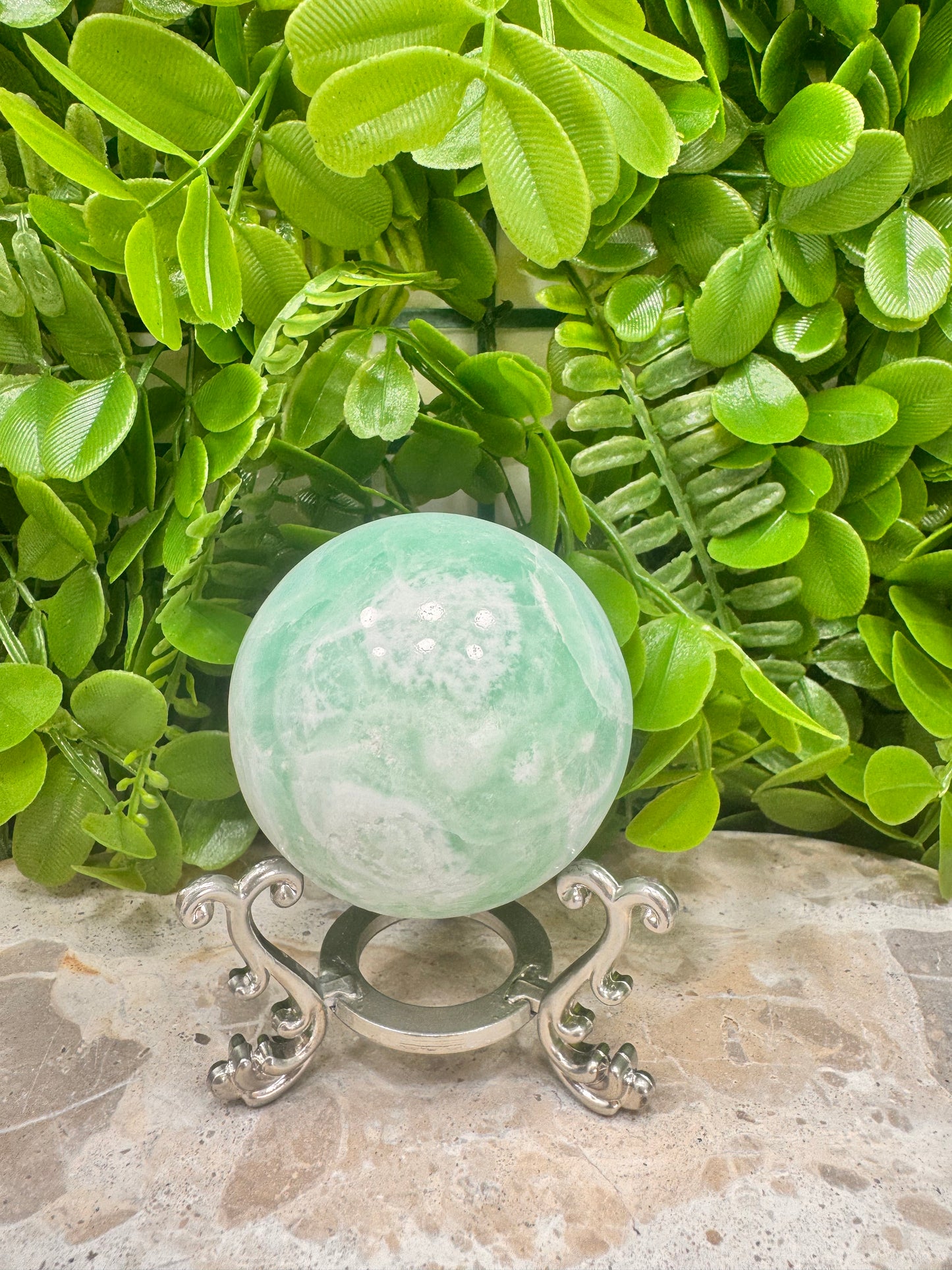 Blue Caribbean Calcite Sphere 330g