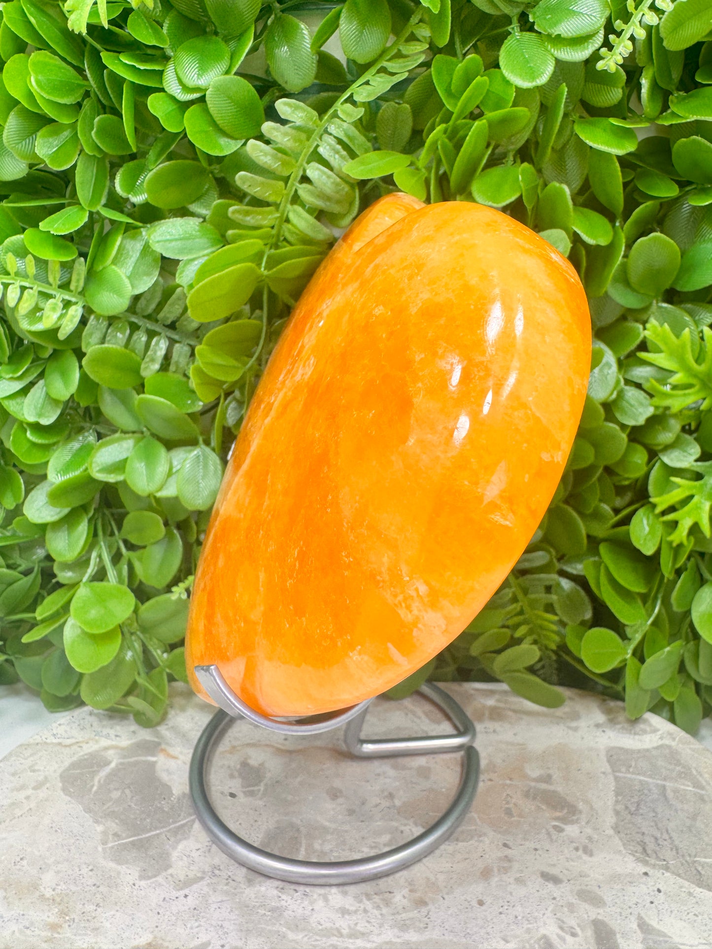 Crystalized Orange Calcite Heart 2060g