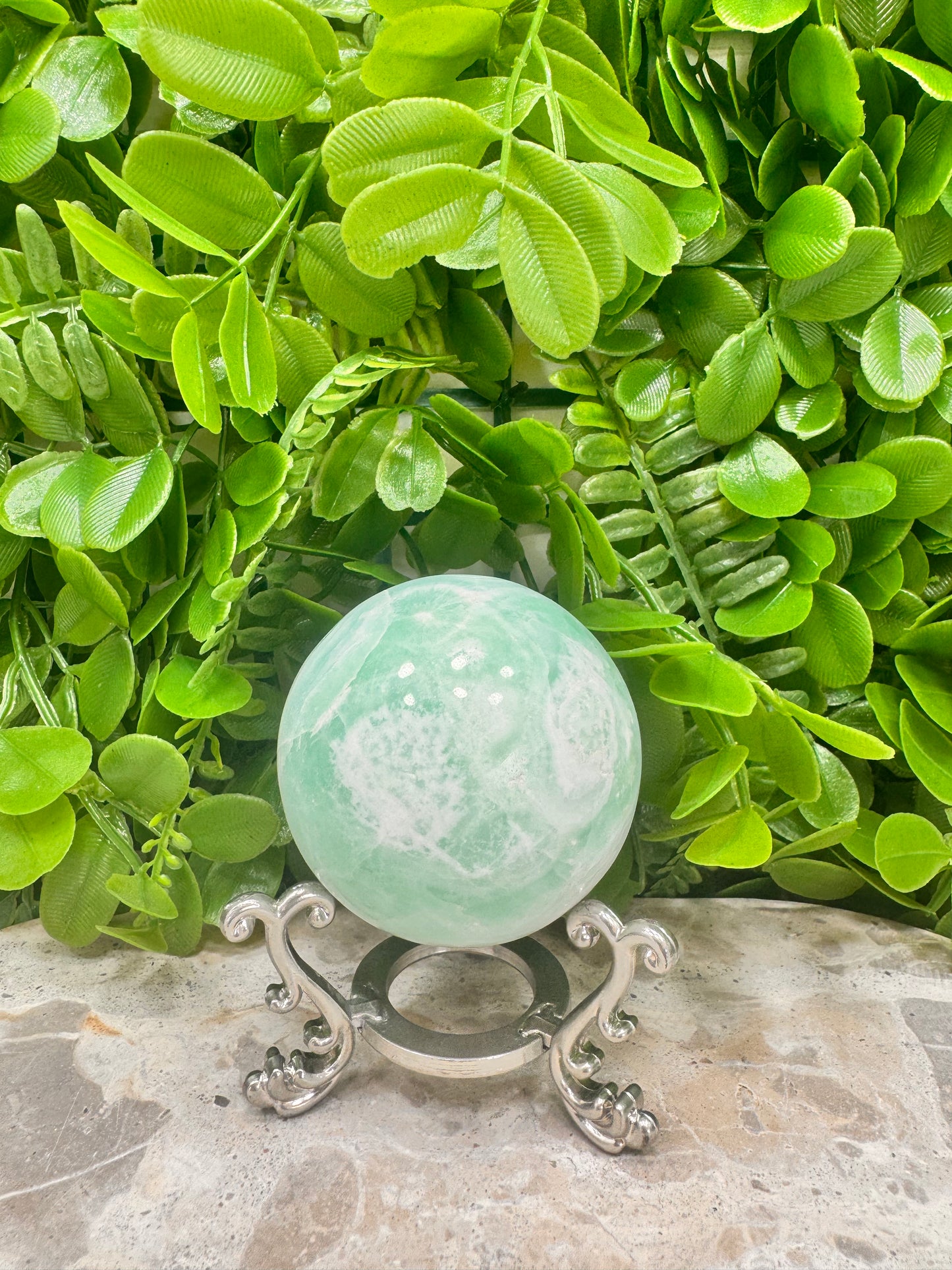 Blue Caribbean Calcite Sphere 330g