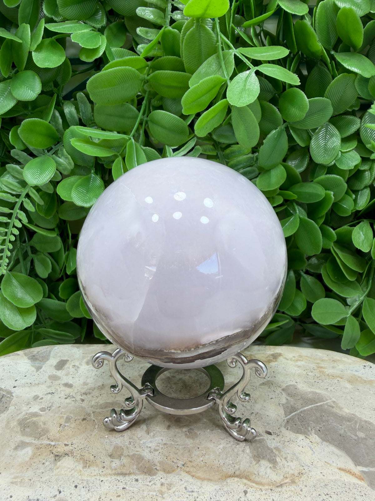 Smokey Pink Mangano UV Sphere 936g| Love • Compassion • Calm