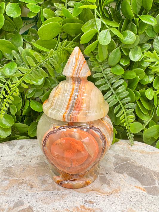 Green Banded Onyx Urn 476g
