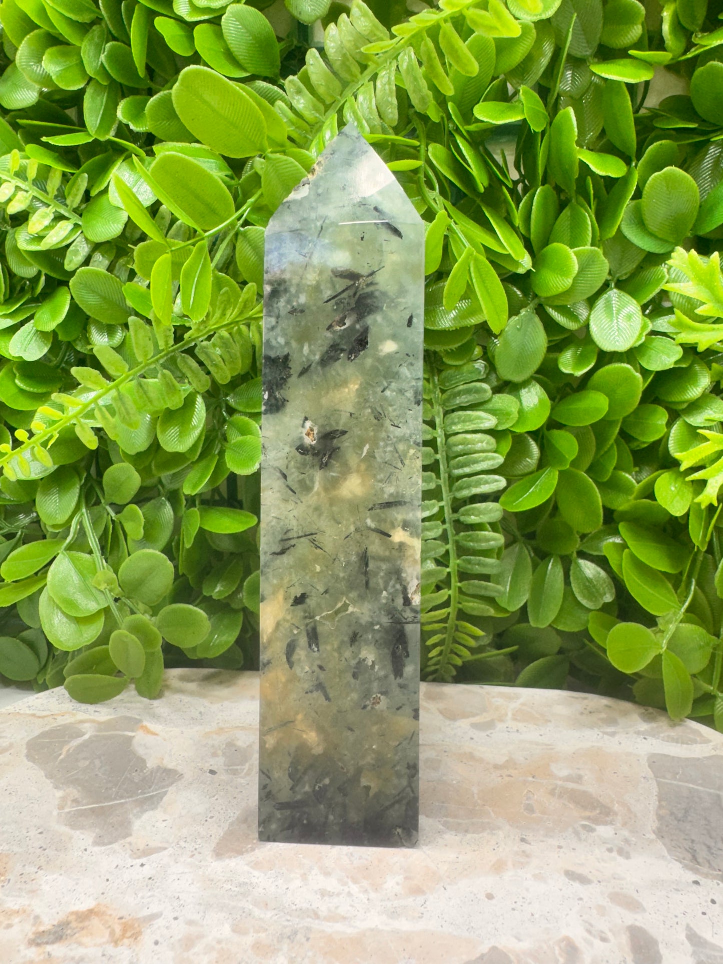 Prehnite Freeform Tower 820g