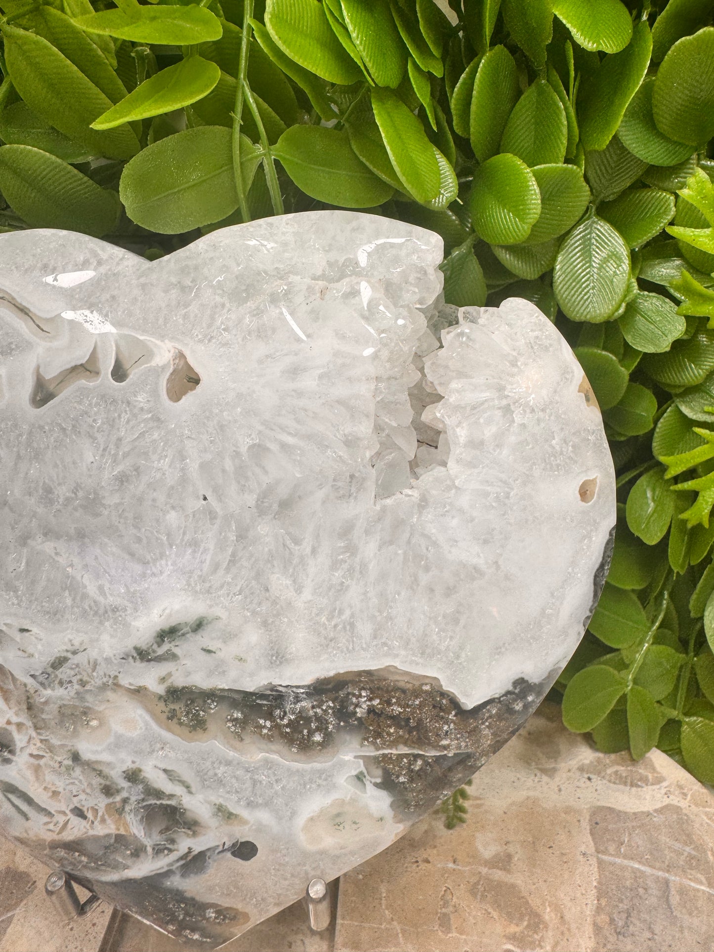 Moss Agate Heart 876g