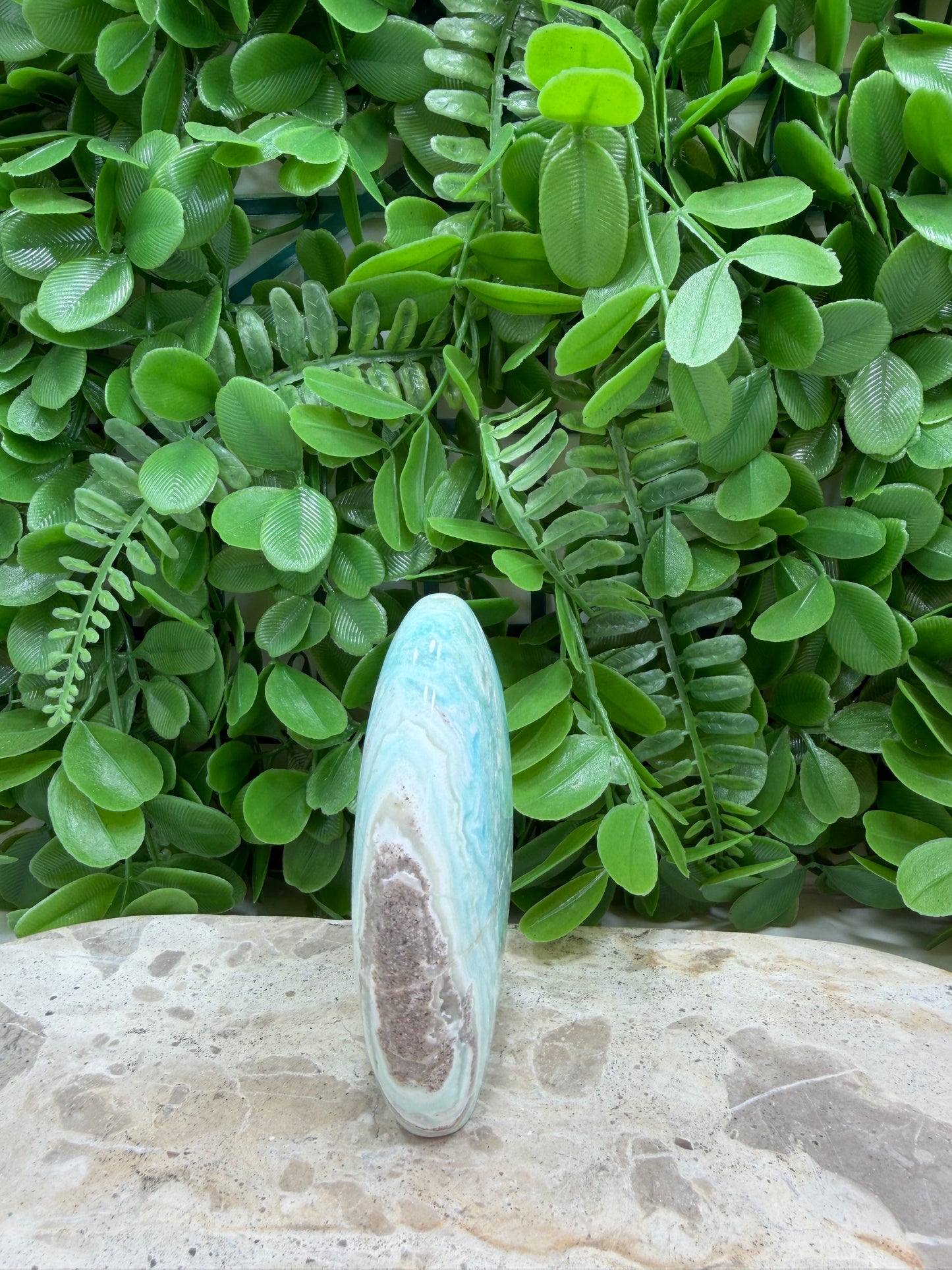 Standing Blue Aragonite Freeform 244g