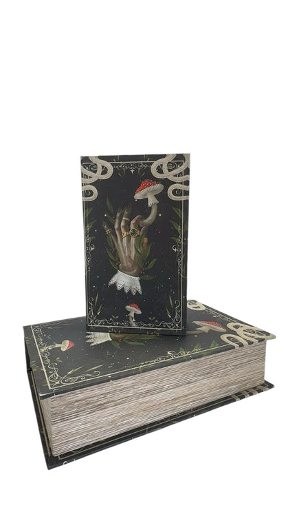 Set of 2 Book Boxes with Hand Design