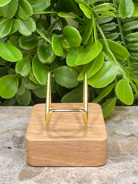 Wooden Gold Heart Stand