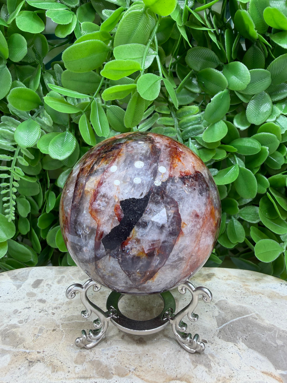 Fire Quartz Sphere | Grounding • Confidence • Inner Strength