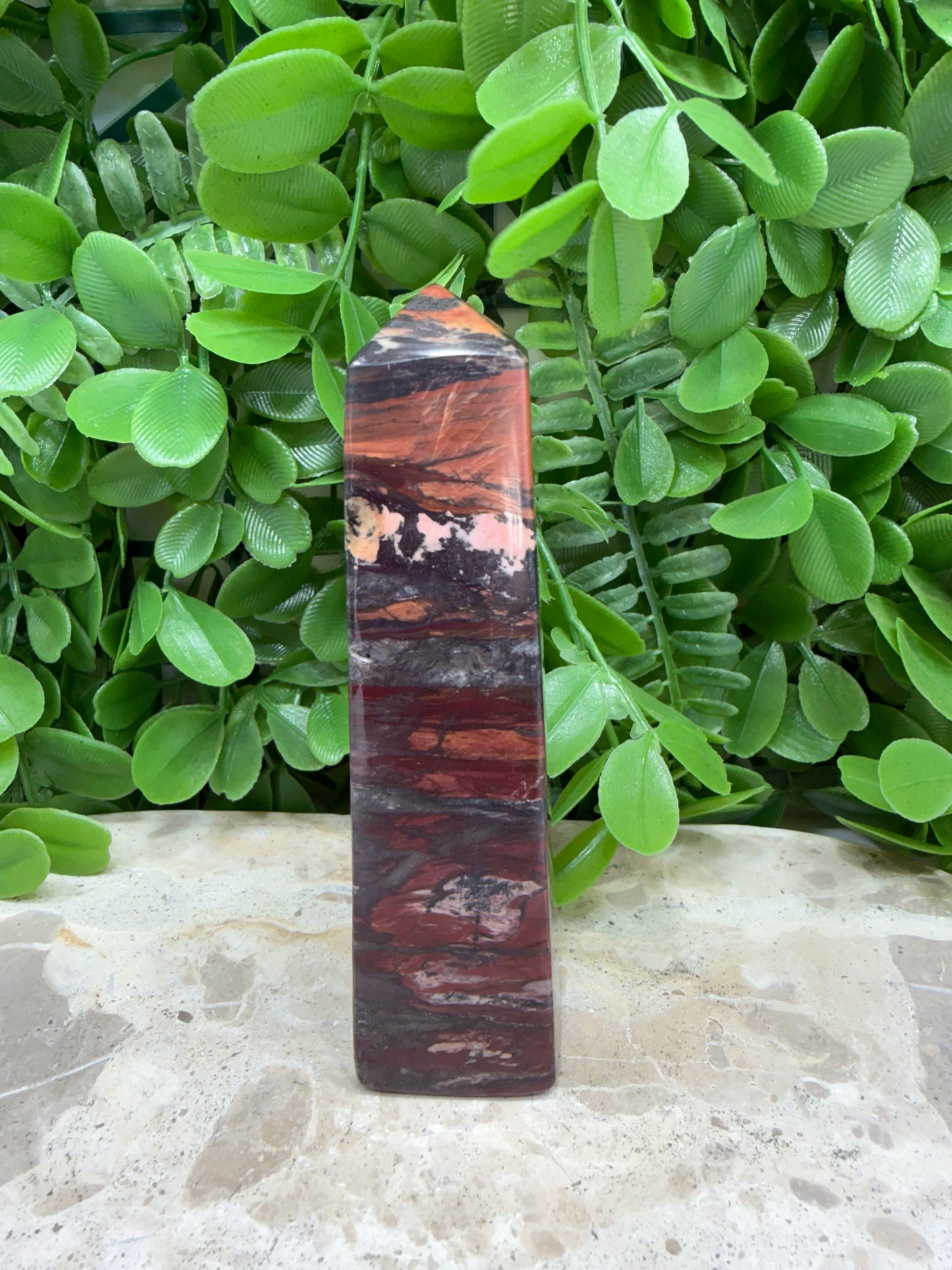 Tiger Ore/Rhodonite Tower 244g