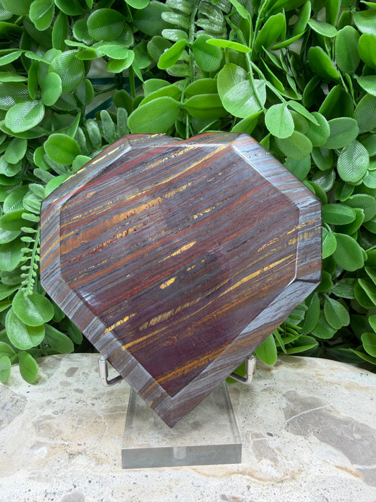 Tiger Ore/ Tiger Iron Faceted Heart 886g